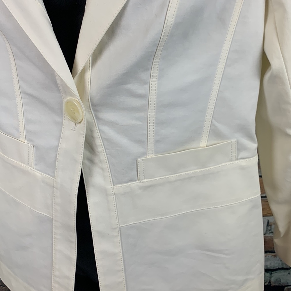 Lafayette 148 cream cotton jacket sz 4 - Picture 2 of 6